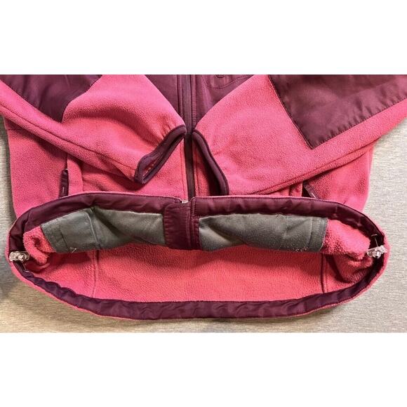 Free Country Womens Fleece Jacket Pink Waist Length Full Zip Hooded Pockets L - Picture 9 of 10